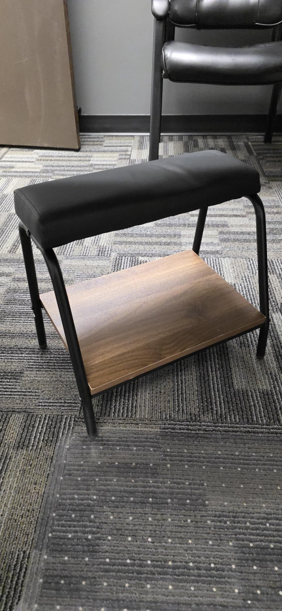 Double Step Footrest Under Desk Versatile Foot Stool Ottoman for Comfortable Desk Work Office Life, Black customer photo 1