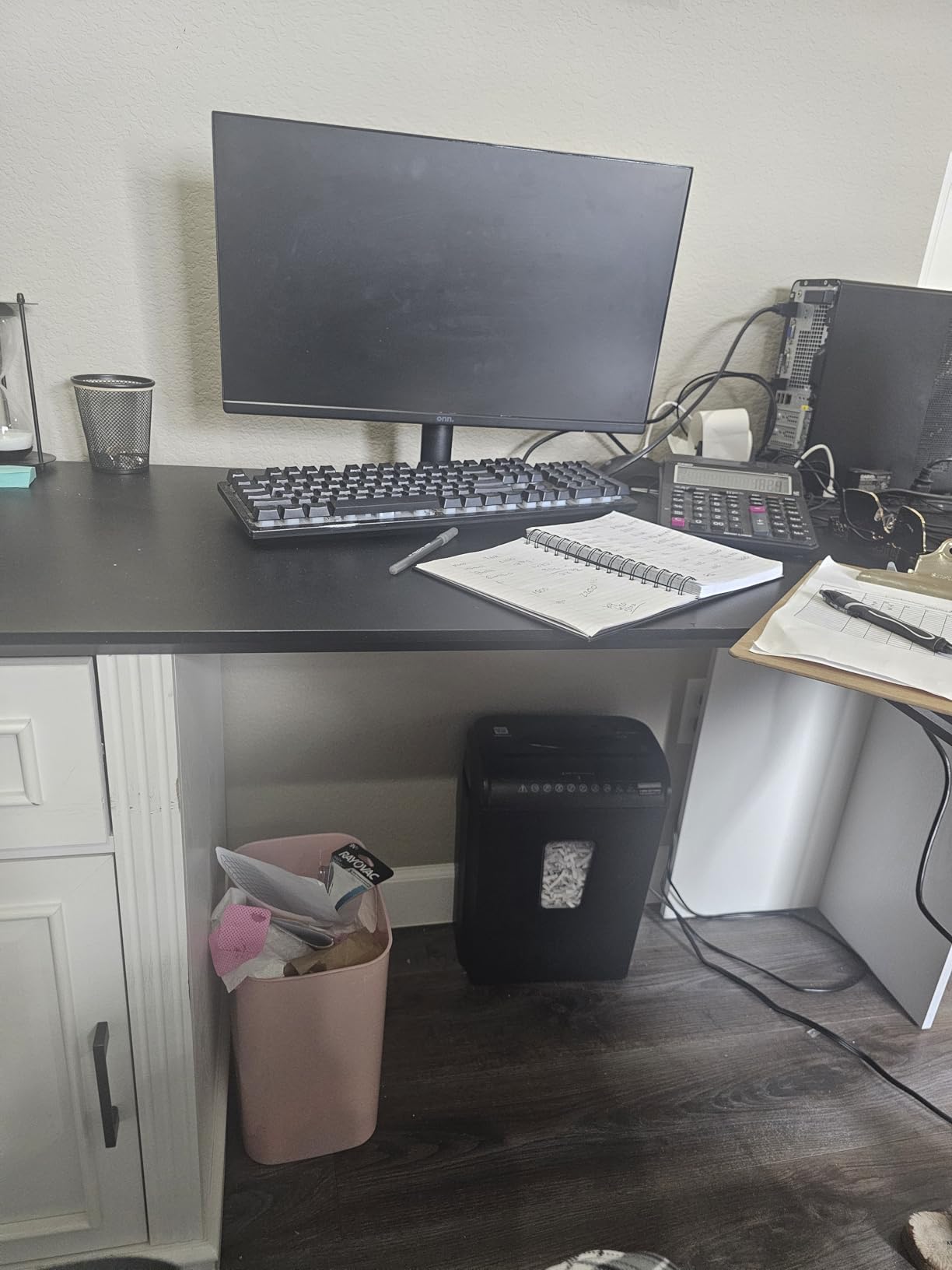 Itaar Farmhouse Executive L Shaped Desk, Home Office Desk with File Drawer and Power Outlet, Computer Corner Desk with Drawers and Storage Cabinet, Workstation for Office Home, White customer photo 1