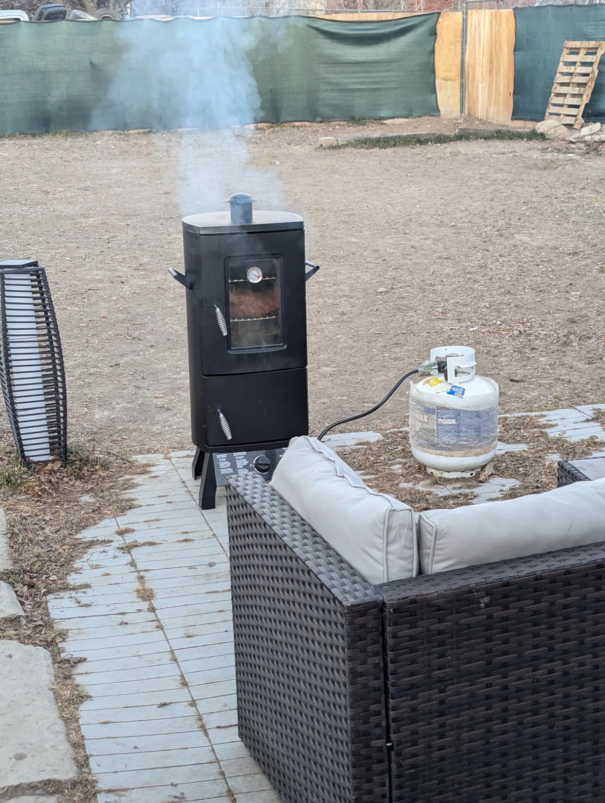 Propane Smoker, Vertical Smoker with Three Removable Shelves, Outdoor Grills & Smokers with Thermometer for BBQ, Backyard, Black customer photo 1
