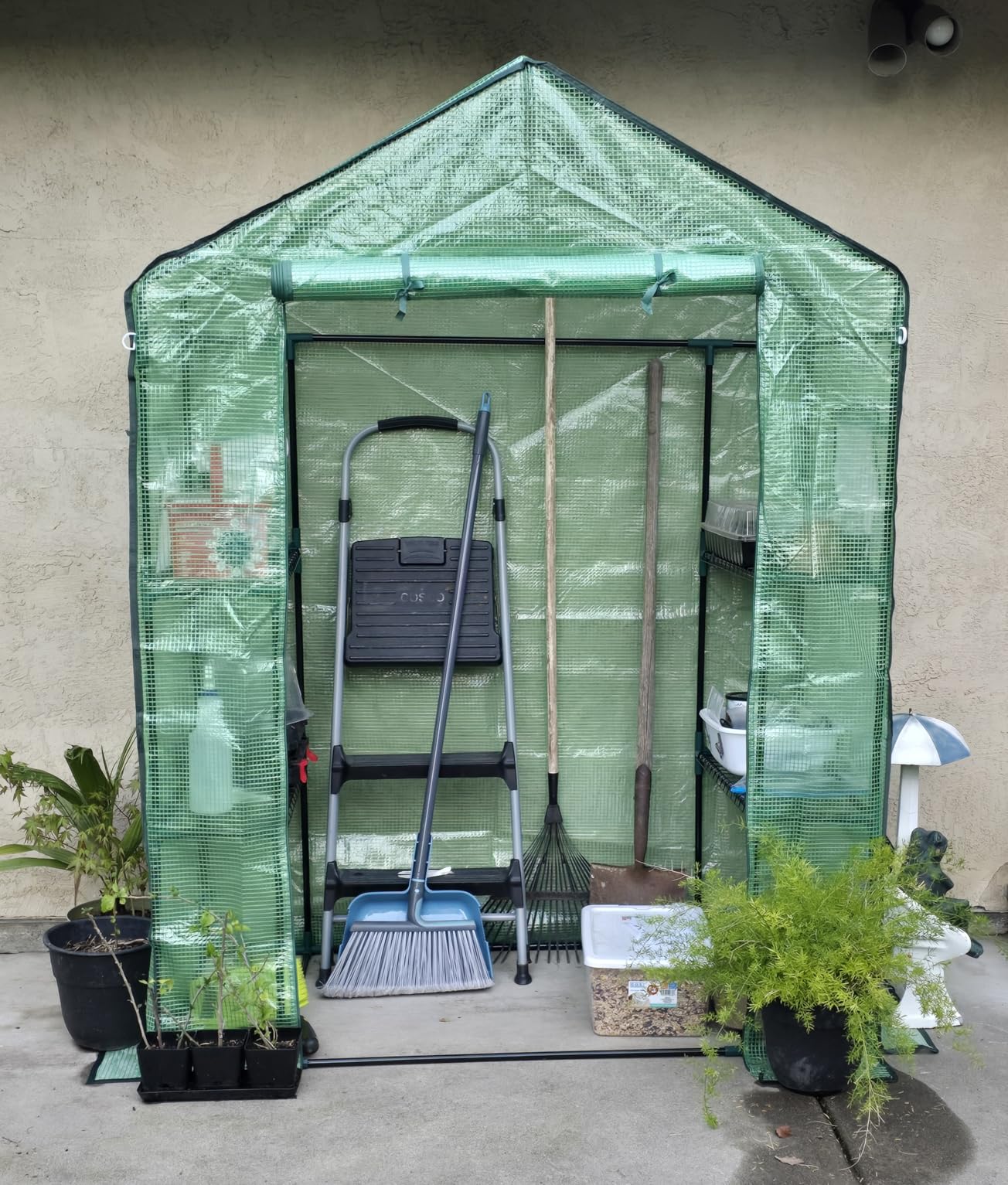 Greengro Greenhouse, 28 x 57 x 76'' Greenhouses for Outdoors, Small Plant Green House with Screen Windows, 3 Tiers 4 Shelves, Durable PE Cover customer photo 2