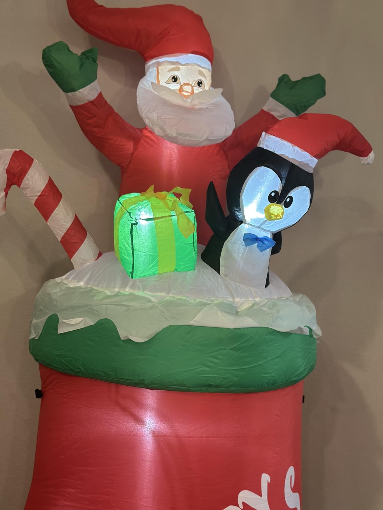 Sida-Earcy 10FT Polar Bear Snowball Igloo Lighted Blow Up Christmas Decorations Outdoor with Colorful Rotating LED Lights customer photo 1