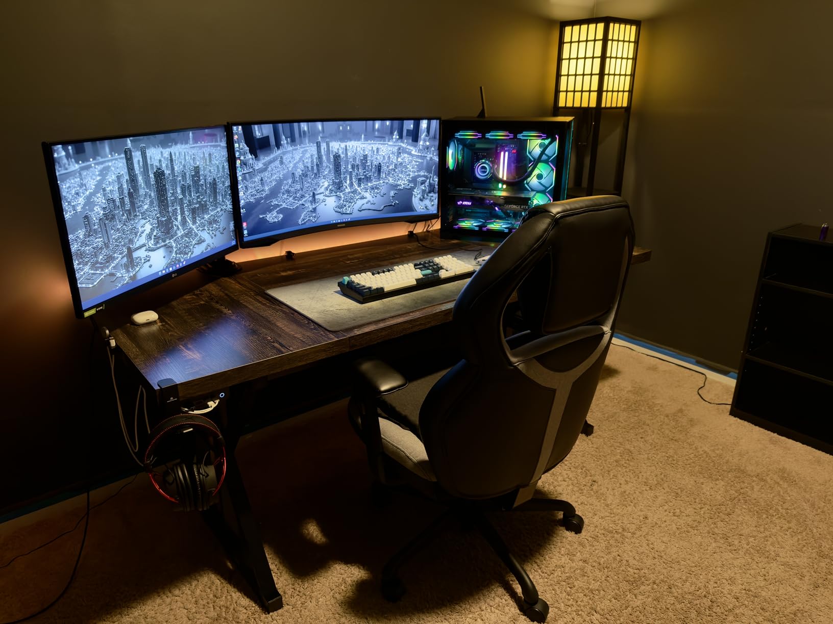 LITTLE TREE 70.8-Inch Office Desk, Wooden Executive Office Desk, Modern Work Desk, Large Farmhouse Writing Table Computer Desk for Home, Brown-Black customer photo 1