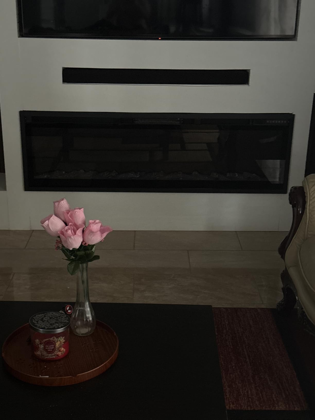 VENDROZ 72 Inch Electric Fireplace, Ultra-Thin Fire Places Electric Fireplace Inserts Recessed and Wall Mounted with Remote Control, 750W/1500W Fireplace Electric Heater with Timer, Multi-Flame customer photo 2