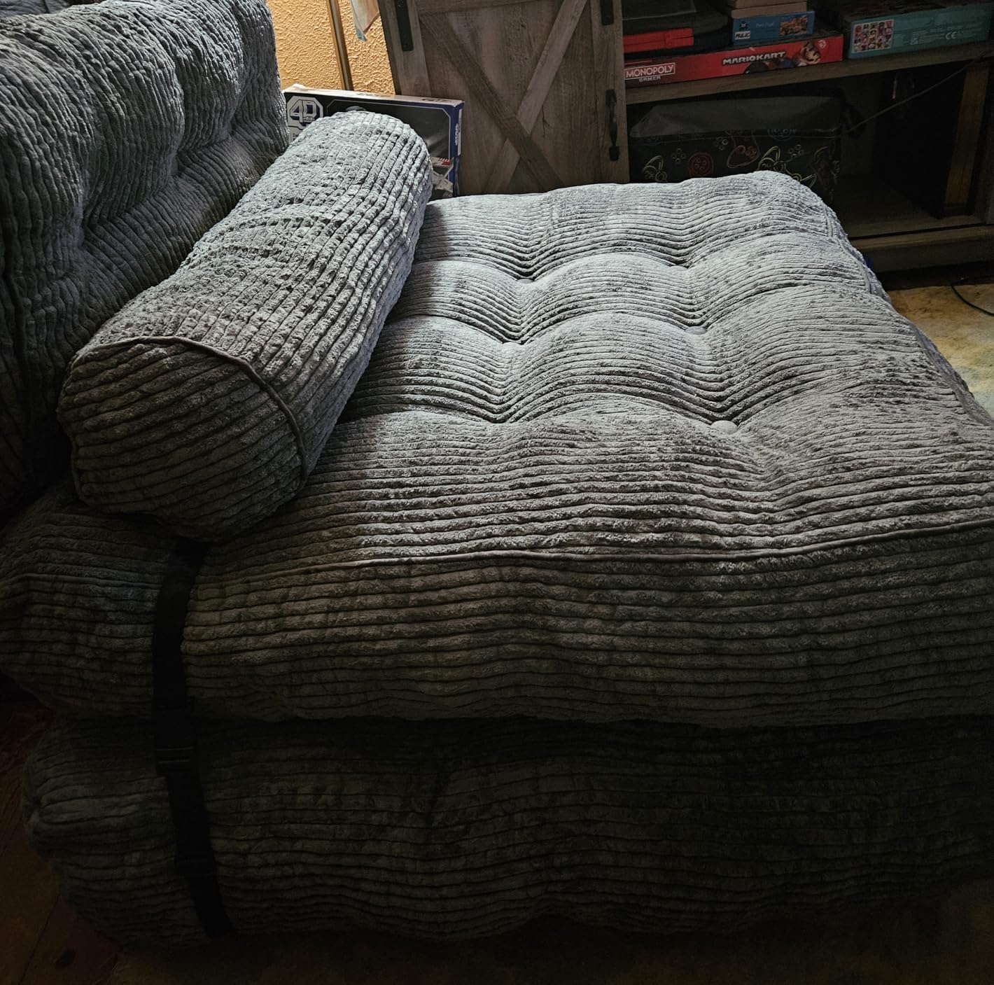 MAXYOYO Folding Sofa Bed, Convertible Sleeper Chair with Pillow Foldable Mattress with Back Support, Portable Fold Out Chair Bed Comfy Floor Sofa Lounge for Living Room Bedroom customer photo 2
