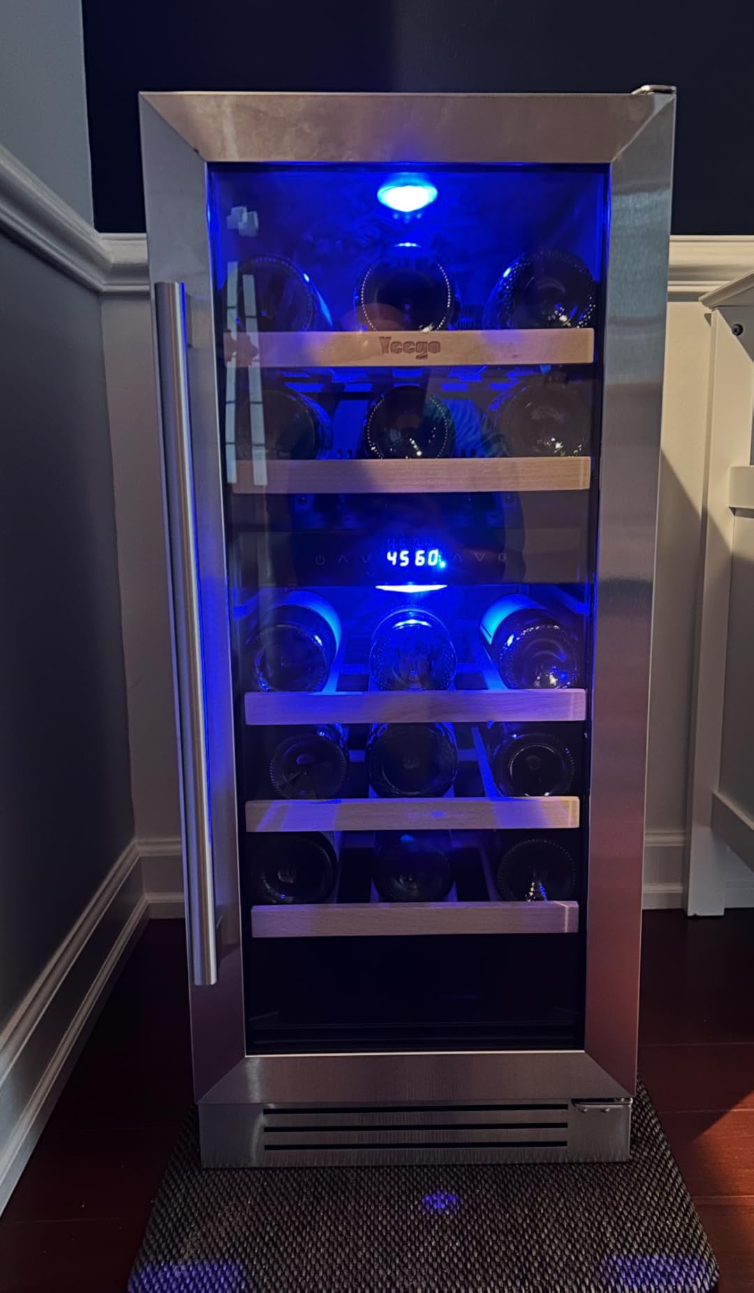 Yeego Wine Fridge Cooler - 24 Inch Dual Zone Wine Fridge Hold 52 Bottles, 40-65F Wine Refrigerator Glass Door, Built in, Freestanding Under Counter Fridge for Beer Soda Drink Home Bar Office customer photo 2