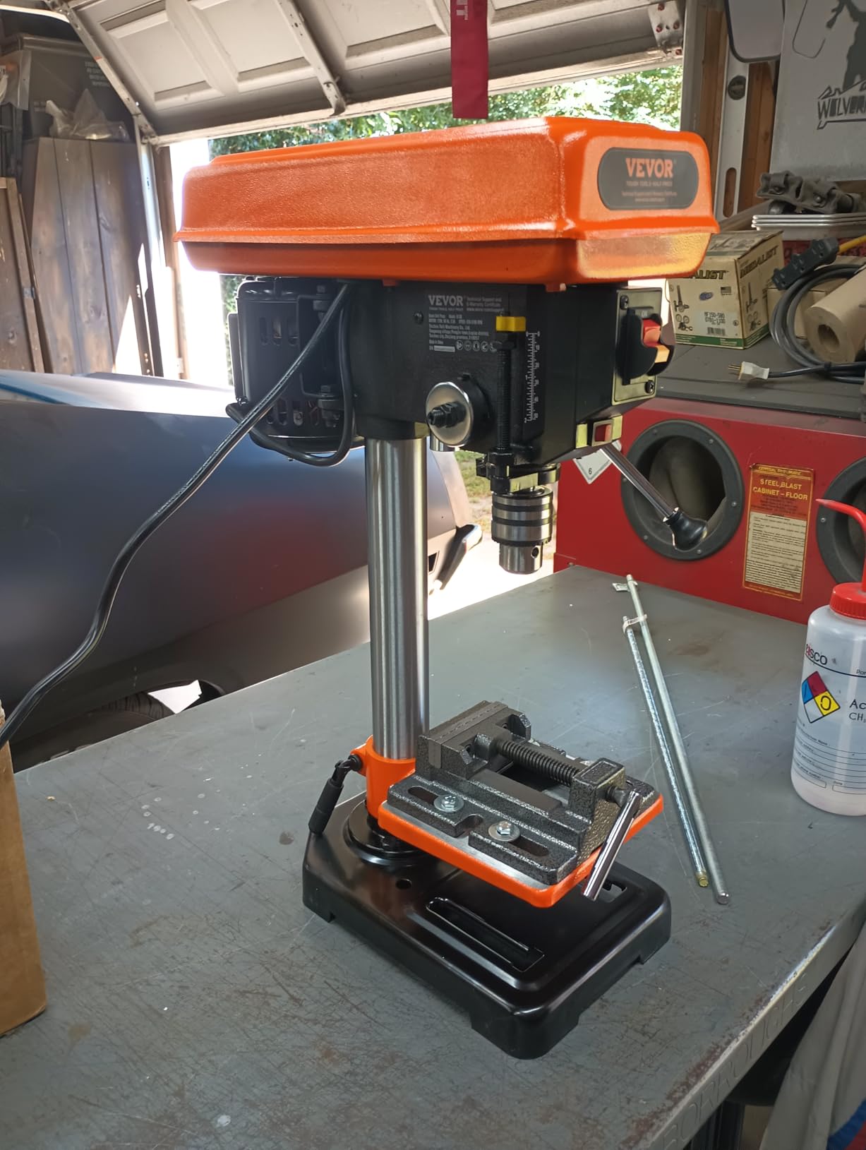 VEVOR 8 in Benchtop Drill Press, 2.5A Induction Motor, Tabletop Drilling Machine with 750/1140/1740/2340/3200 RPM Adjustable Speed, 0-45 Degree Tilting Worktable with LED Work Light customer photo 2