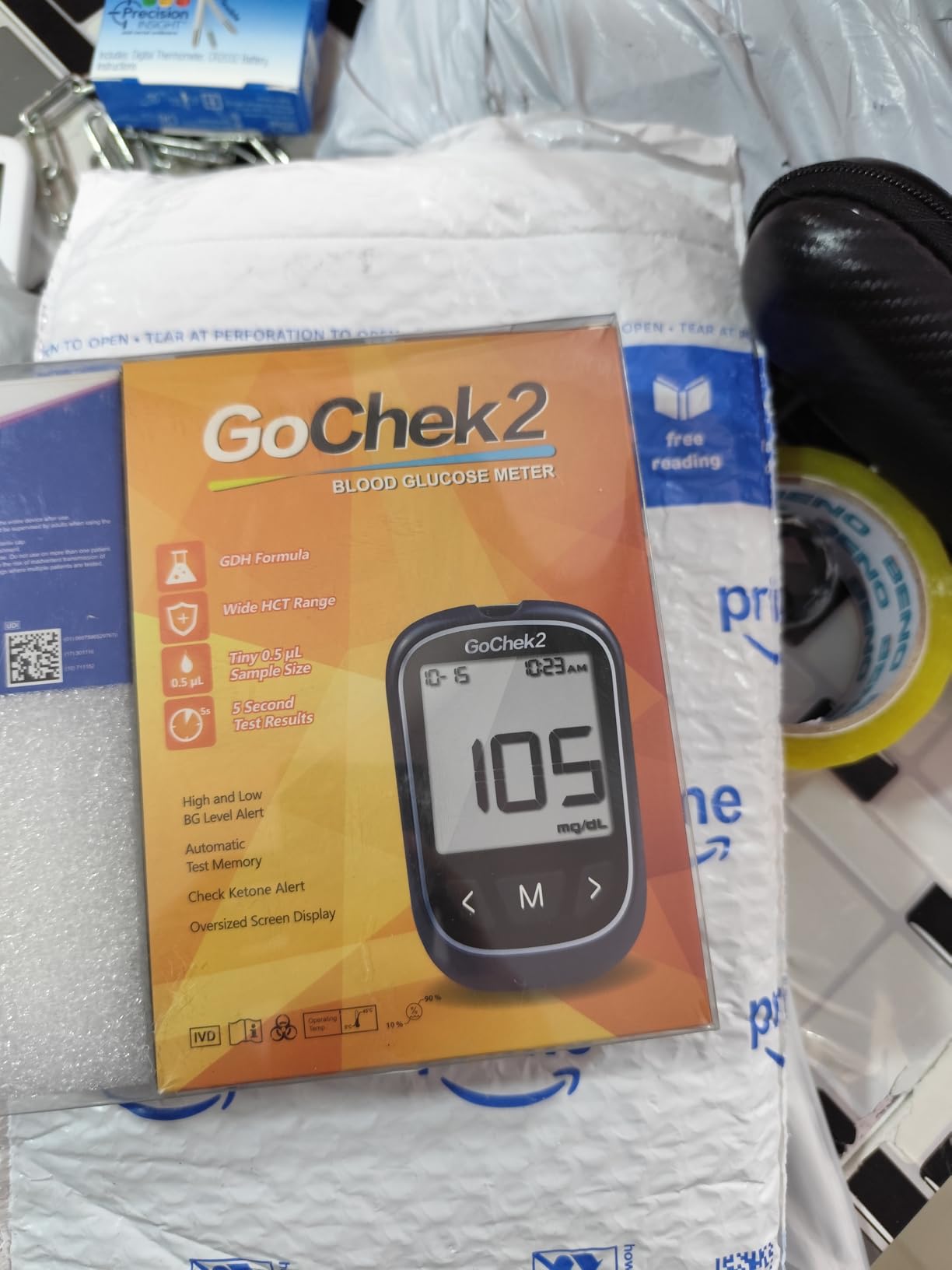 MicroTech Blood Glucose Monitor Kit 100 Strips & Lancets, No Coding, 500 Storage, Wider HCT for Family customer photo 2