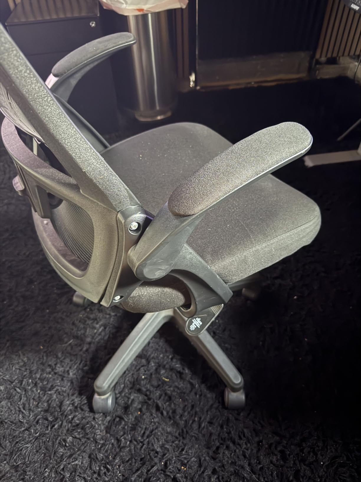 NEO CHAIR Office Desk Gaming Chair Computer High Back Mesh Seat with Rolling Wheels Ergonomic Adjustable Comfy Flip-up Armrests Lumbar Support Height for Home (Black) customer photo 2