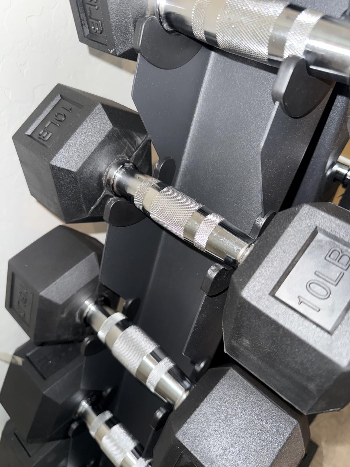 BalanceFrom Rubber Coated Hex Dumbbell Weight Set with Storage Rack, 100LB/150LB/200LB customer photo 2