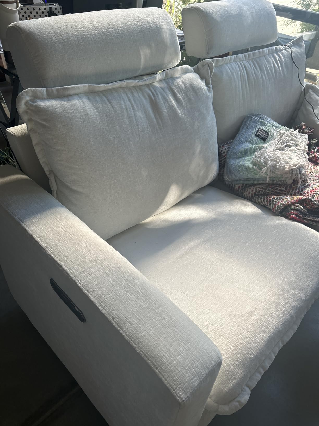 GUEAPY Power Reclining Sofa Cloud Couches for Living Room-Cloud Couch Sectional with Drawer,3 Seater Reclining Couches, Chenille Deep Reclining Sofa with Pillows, USB&Type-C Ports for Livingroom customer photo 1