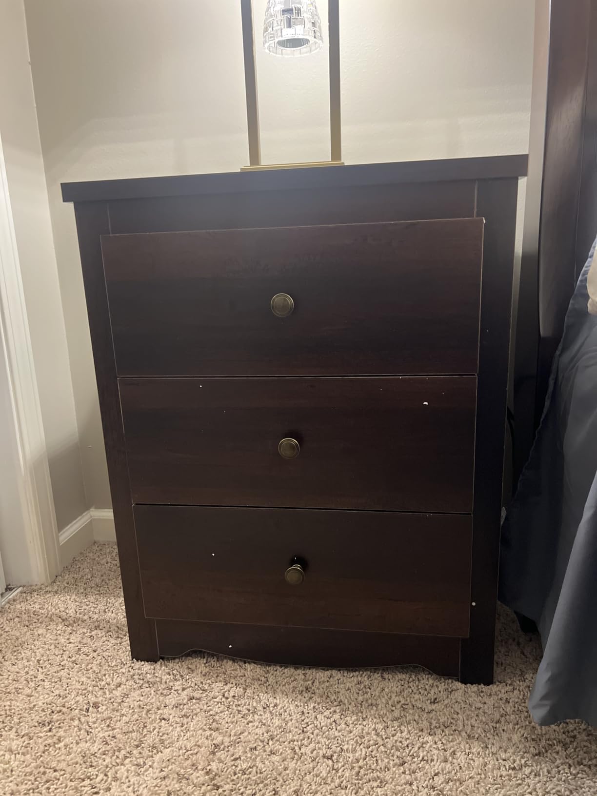 WLIVE Tall Nightstand with Charging Station, Wood Night Stand with 3 Drawers Storage, Bedside Table End Side Tables with 2 USB Ports and Outlets for Bedroom, Closet, Espresso customer photo 2
