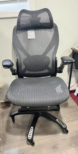 ELABEST X100 Ergonomic Mesh Office Chair with Footrest, Big and Tall Home Desk Chair with 5D Flip-Up Arms, Adjustable 3D Lumbar Support, Gaming & Executive Computer Chairs customer photo 1