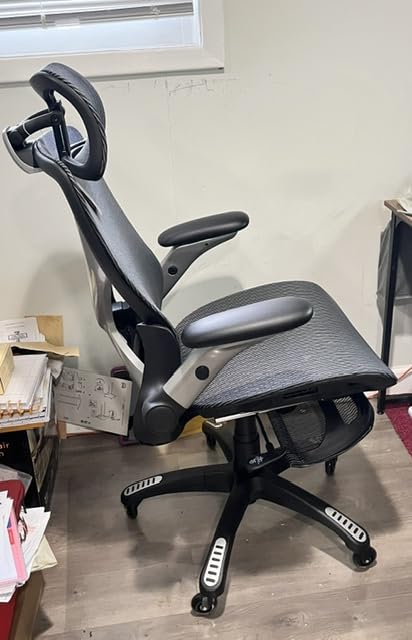 ELABEST X100 Ergonomic Mesh Office Chair with Footrest, Big and Tall Home Desk Chair with 5D Flip-Up Arms, Adjustable 3D Lumbar Support, Gaming & Executive Computer Chairs customer photo 2