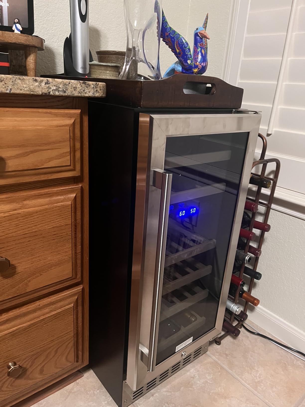 Antarctic Star Wine Fridge, 15 Inch Wine Cooler Refrigerator Under Counter (41-68F), 28 Bottles Built-in Dual Zone & Freestanding Wine Refrigerator with Stainless Steel & Double-Layer Tempered Glass Door customer photo 2