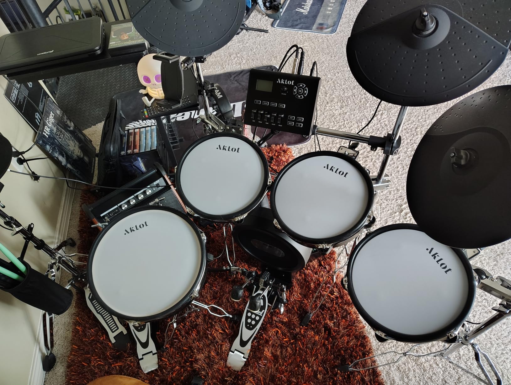 AKLOT B-CORE543 Acoustic-Style Electric Drum Set: Independent 16'' Wooden Bass Drum and 12'' Snare, Triple-Zone Ride Cymbal, Standalone Hi-Hat, Full Mesh Pads, 460 Sounds, USB MIDI, Throne, Sticks customer photo 1