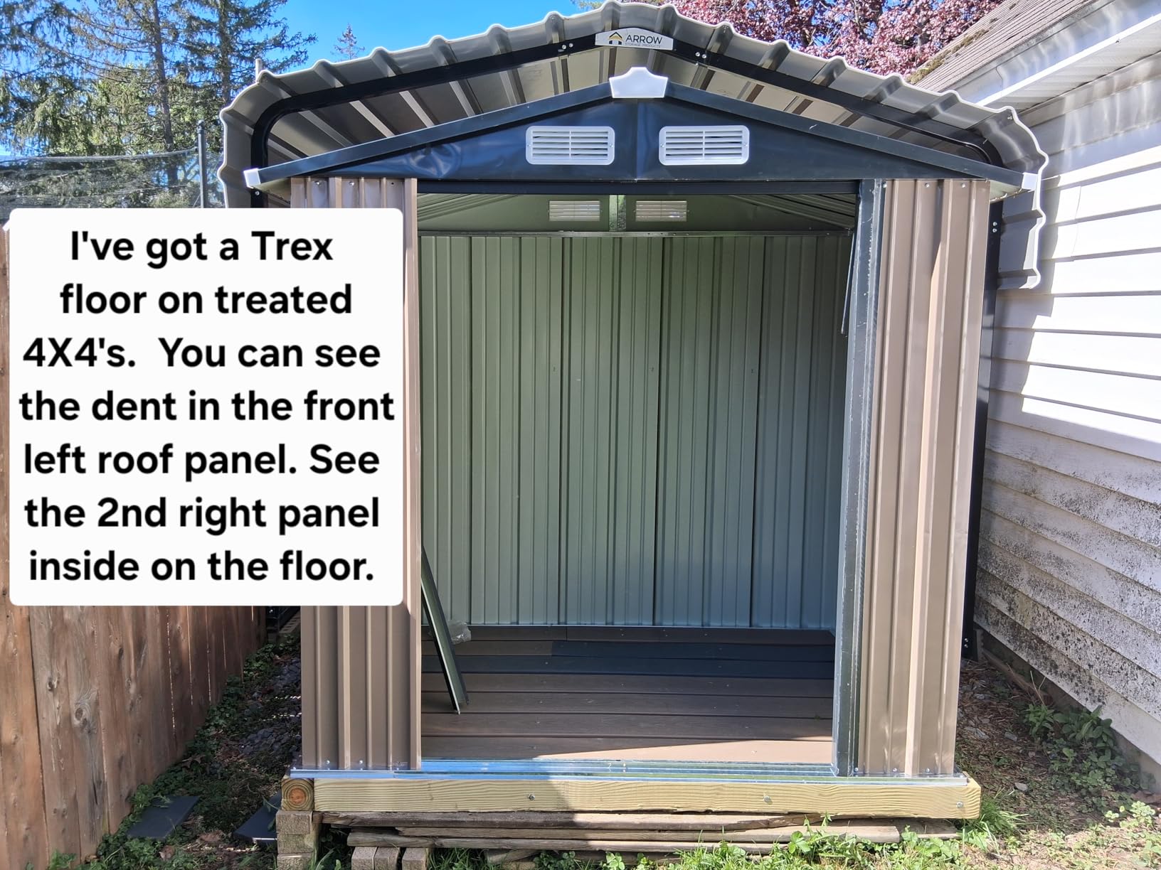 Aoxun 6.2x4 FT Shed Outdoor Storage Shed with Lockable Doors & Slooping Roof Metal Garden Tool Shed for Backyard, Patio, Poolside (Brown) customer photo 2