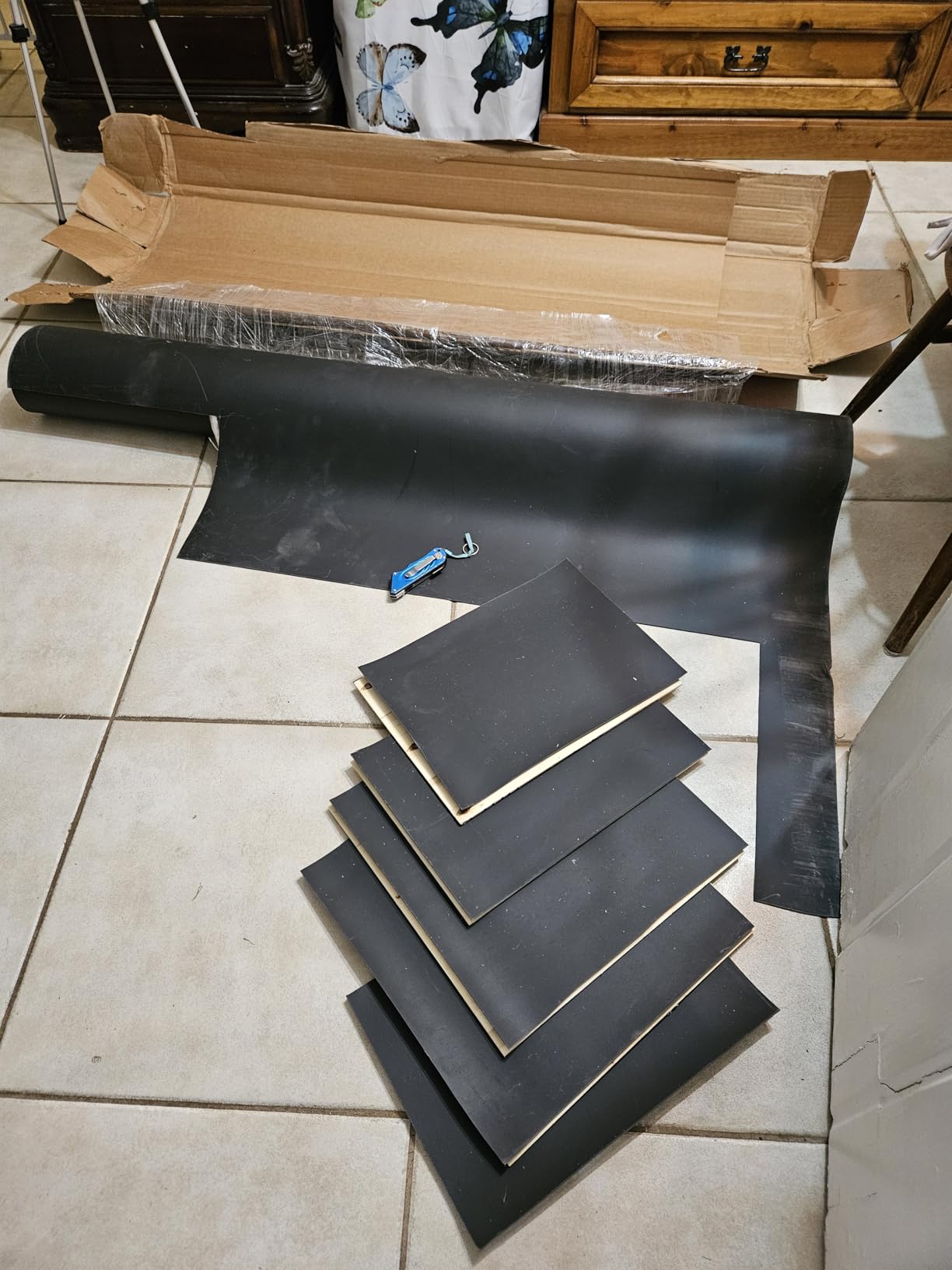 1 LB Mass Loaded Vinyl 4'x4' (16 SF) - MLV Soundproofing Barrier for Walls, Ceilings, Vehicles - 26 STC Rating - Flexible Noise Blocker Roll customer photo 1