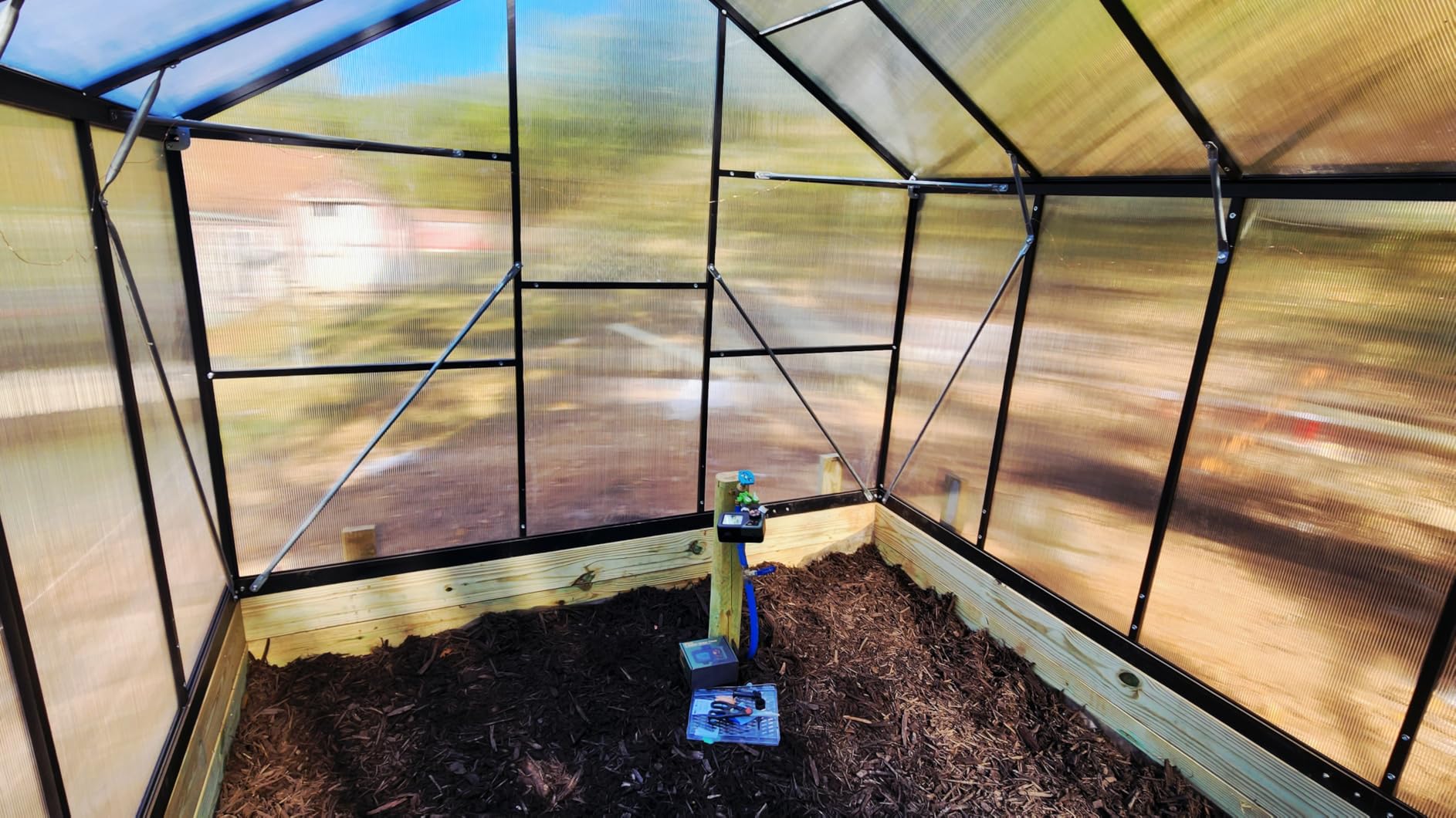 6x4FT Small Greenhouse with Hygrometer, Plant Gardening Green Houses for Outside Heavy Duty with Aluminum Frame, Quick Setup Polycarbonate Greenhouse customer photo 1
