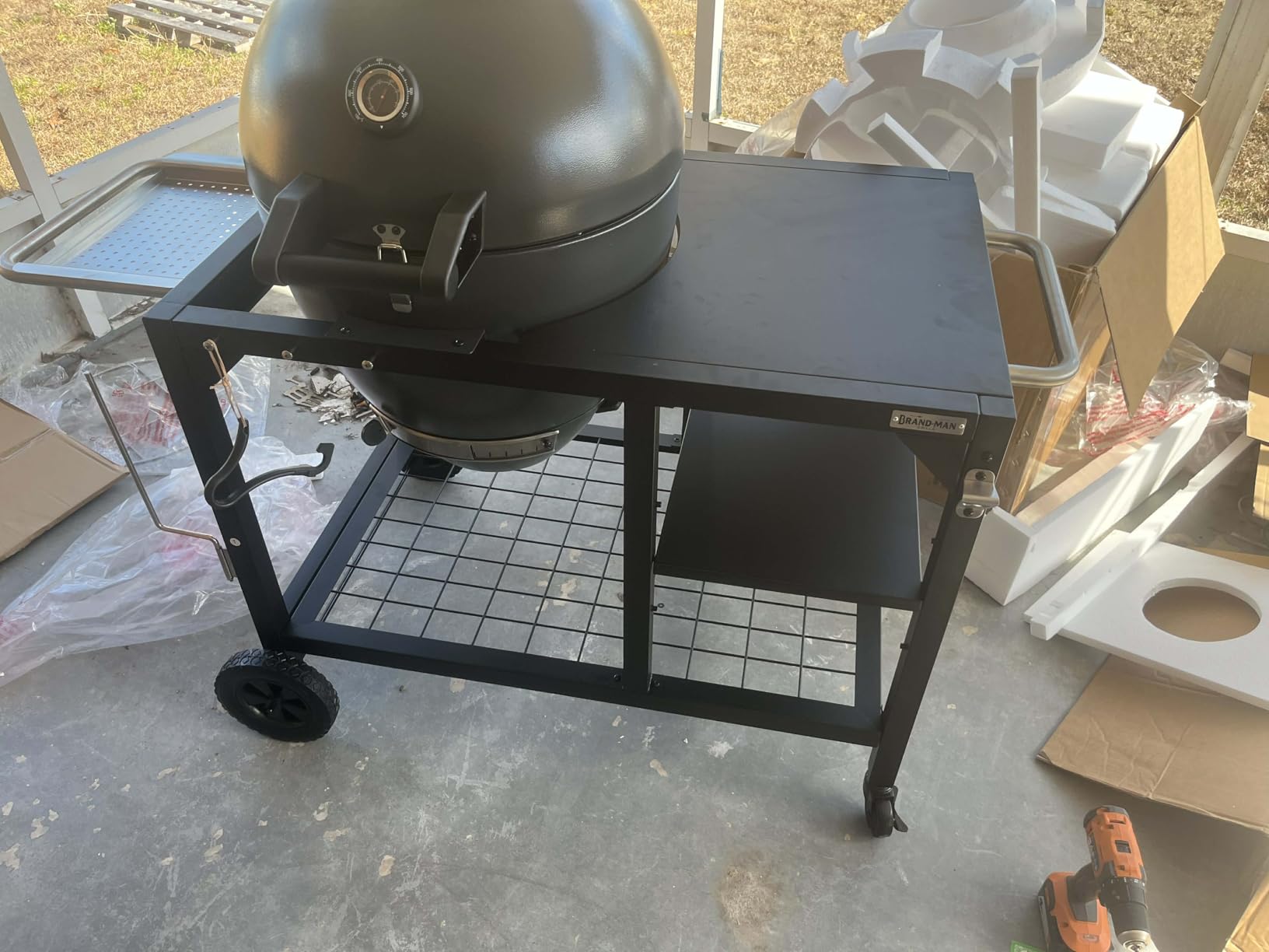Brand-Man Charcoal Grill and Smoker Steel Kamado, 22