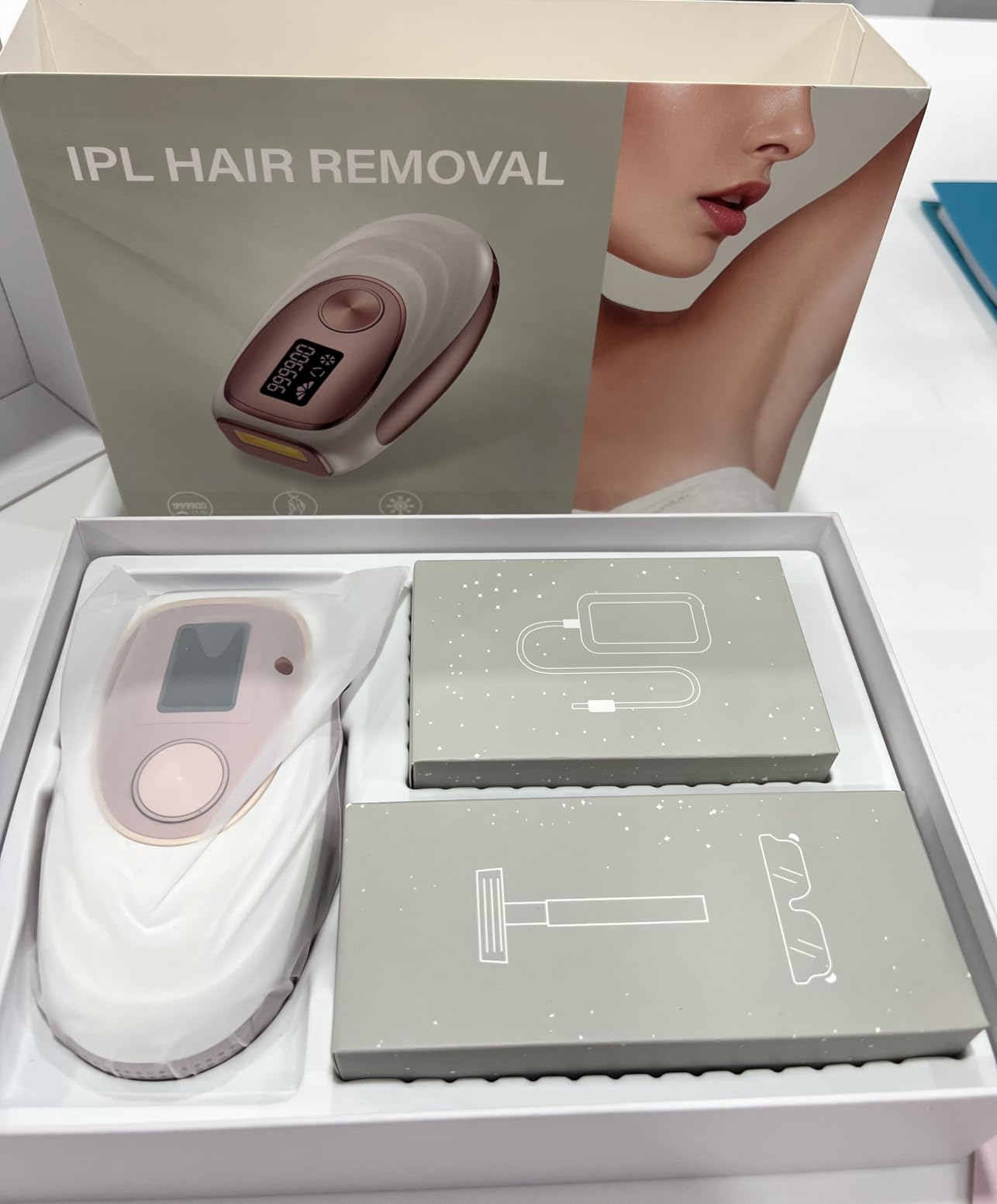 IPL Laser Hair Removal Device for Women & Men - Home 45F Ice-Cooling Contact for Painless & Long-Lasting Results, 86% Hair Reduction in 3 Weeks for Full Body & Bikini Line, Gold customer photo 1