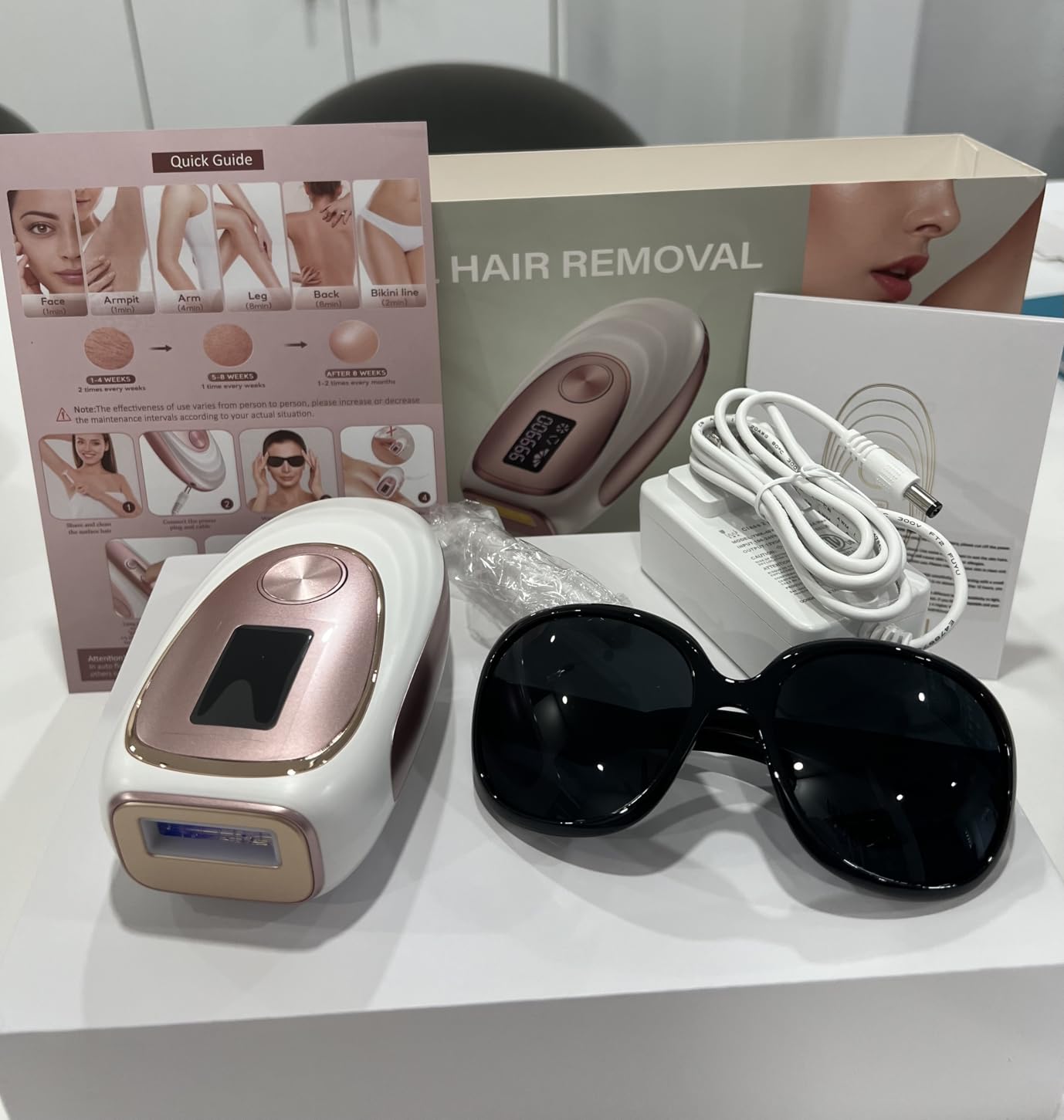 IPL Laser Hair Removal Device for Women & Men - Home 45F Ice-Cooling Contact for Painless & Long-Lasting Results, 86% Hair Reduction in 3 Weeks for Full Body & Bikini Line, Gold customer photo 2