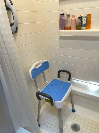 Widened Shower Chair for Inside Shower with Padded Back & Arms,400 lbs Heavy Duty & Adjustable Shower Chair for Elderly and Disabled, Non-Slip Shower Seat, Bath Chair for Tub customer photo 1