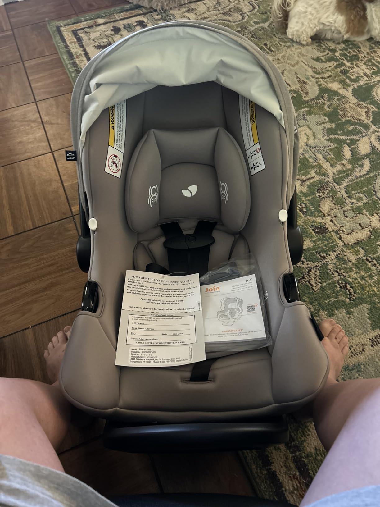 Joie Rue Lightweight Infant Car Seat & Anti-Rebound Base - Side-Impact Protection, 5-Point Harness, and UPF 50+ Canopy for Newborns and Infants customer photo 1