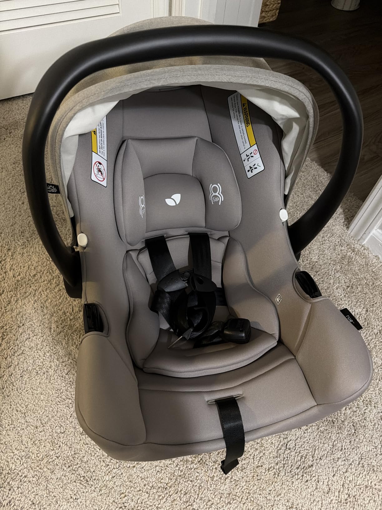 Joie Rue Lightweight Infant Car Seat & Anti-Rebound Base - Side-Impact Protection, 5-Point Harness, and UPF 50+ Canopy for Newborns and Infants customer photo 2