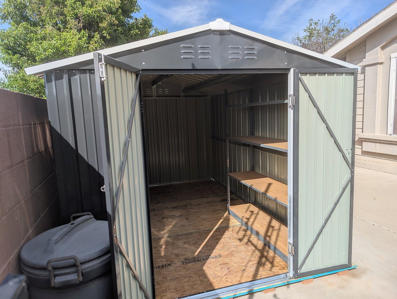 Polar Aurora 8 x 12 FT Outdoor Storage Shed, Metal Garden Shed with Updated Frame Structure, Tool Sheds for Backyard Garden Patio Lawn Black customer photo 1