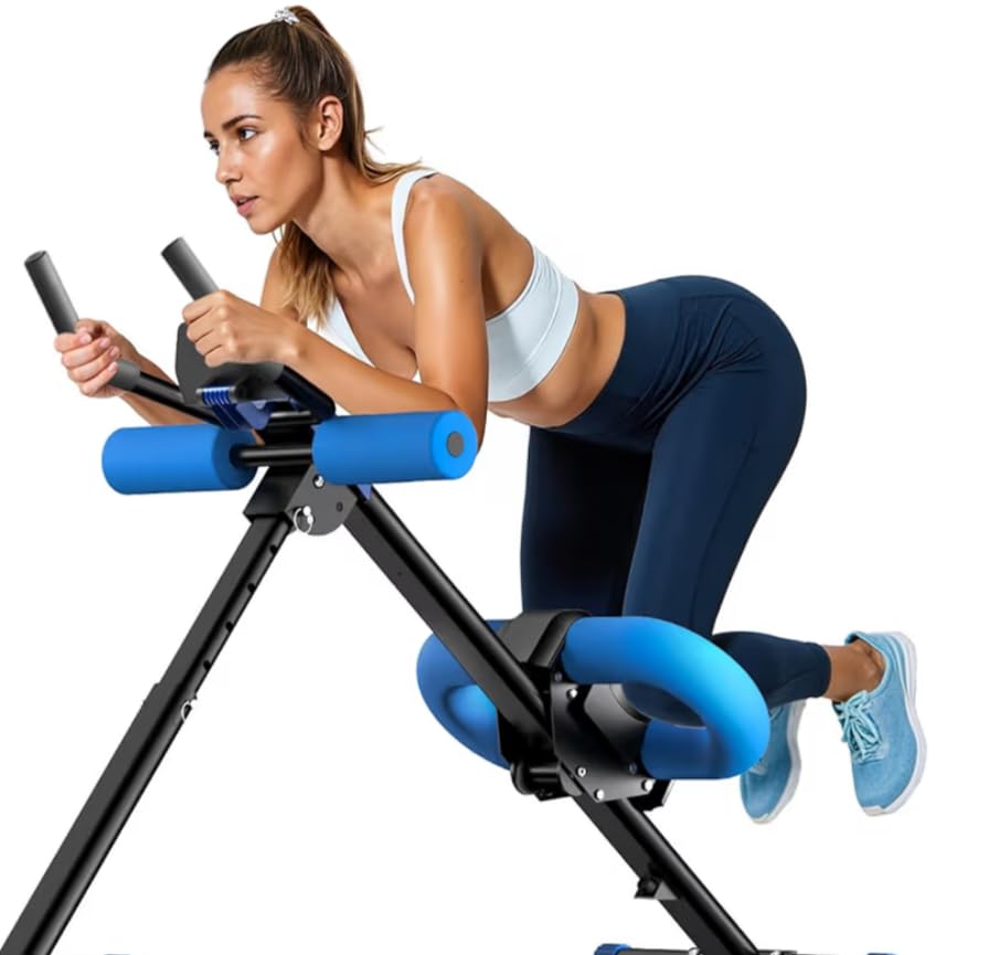 OWLSKY Ab Machine, Adjustable Ab Trainer Machine for Abs Workout at Home Gym, Foldable, Knee Protection, LCD Monitor, Device Holder, 400 LBS,Abdominal Trainer for Stomach Workout customer photo 1