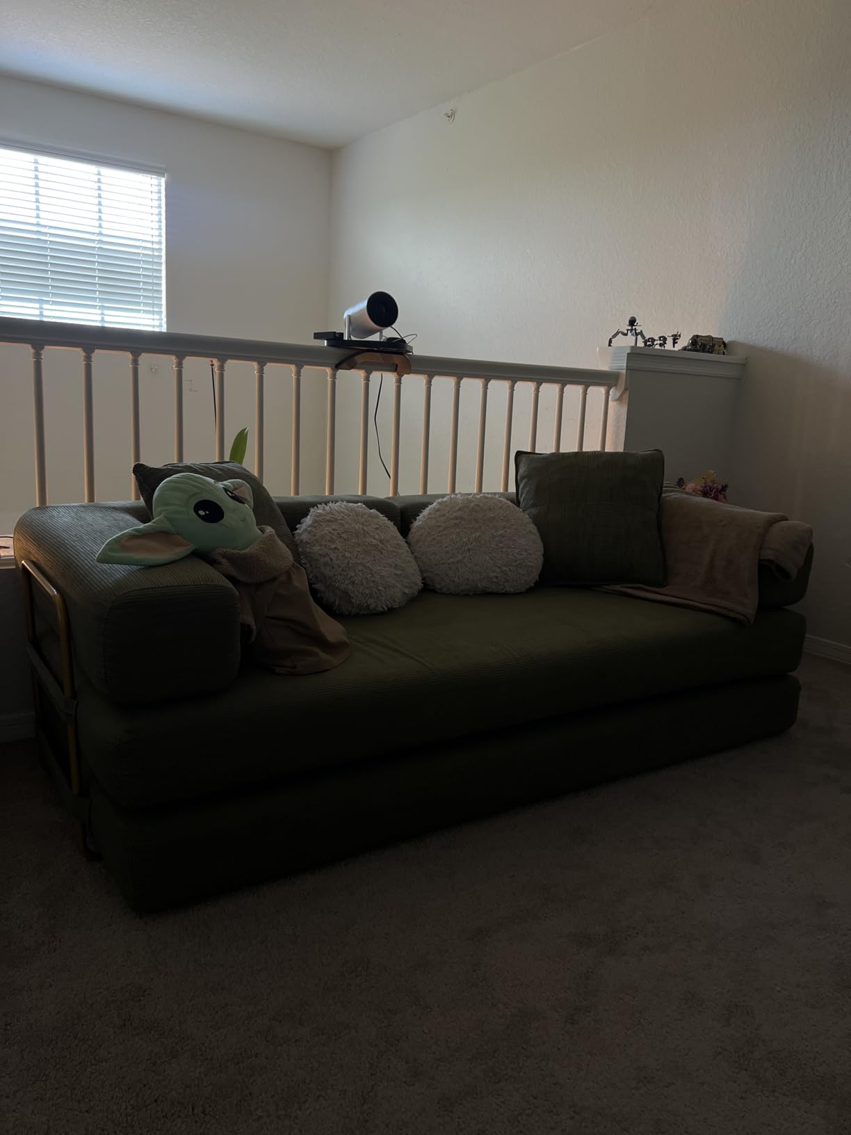 4-in-1 Folding Convertible Sofa Bed, 78 Inch Oversized Corduroy Upholstered Boneless Couch, Loveseat Sleeper with Pull Out Bed, Floor Sofa Modular Futon Couch for Living Room Bedroom Lounge, Green customer photo 2