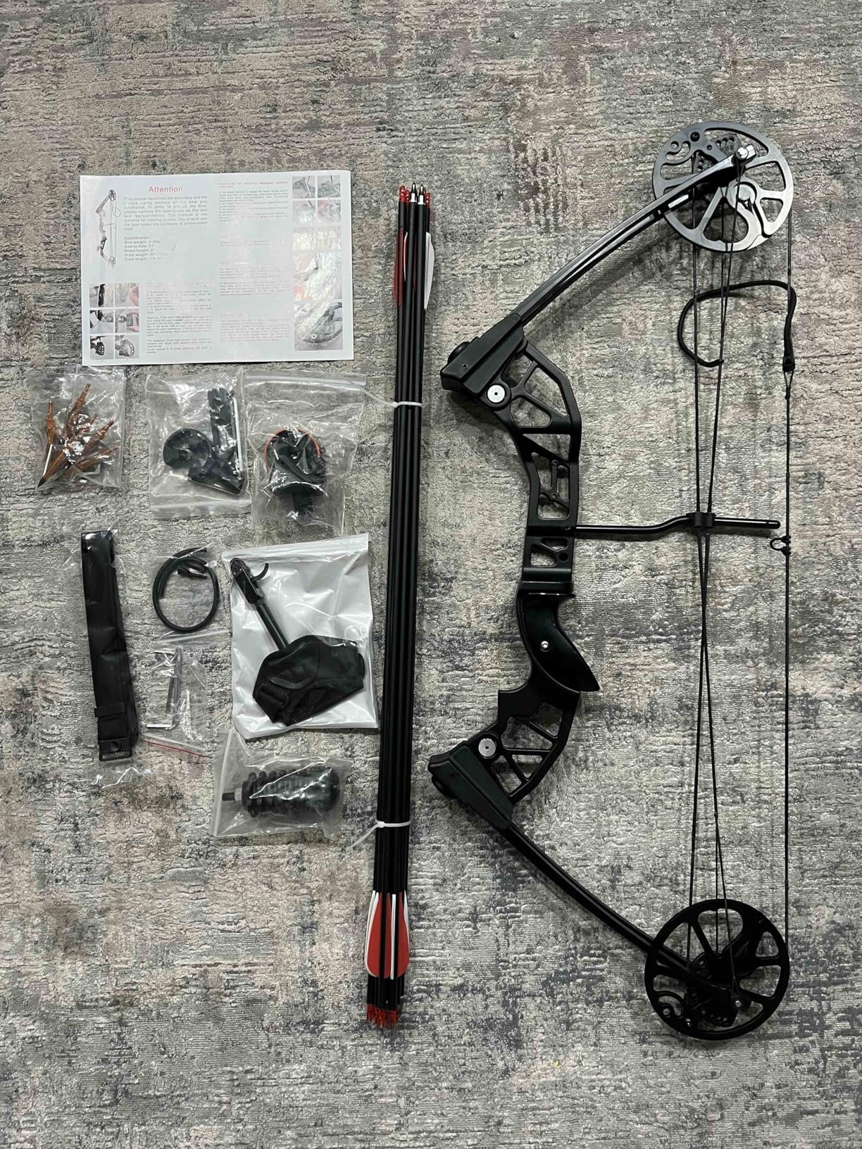 Compound Bow Set for Adults and Teens - Adjustable 20-70lbs Draw Weight, 19