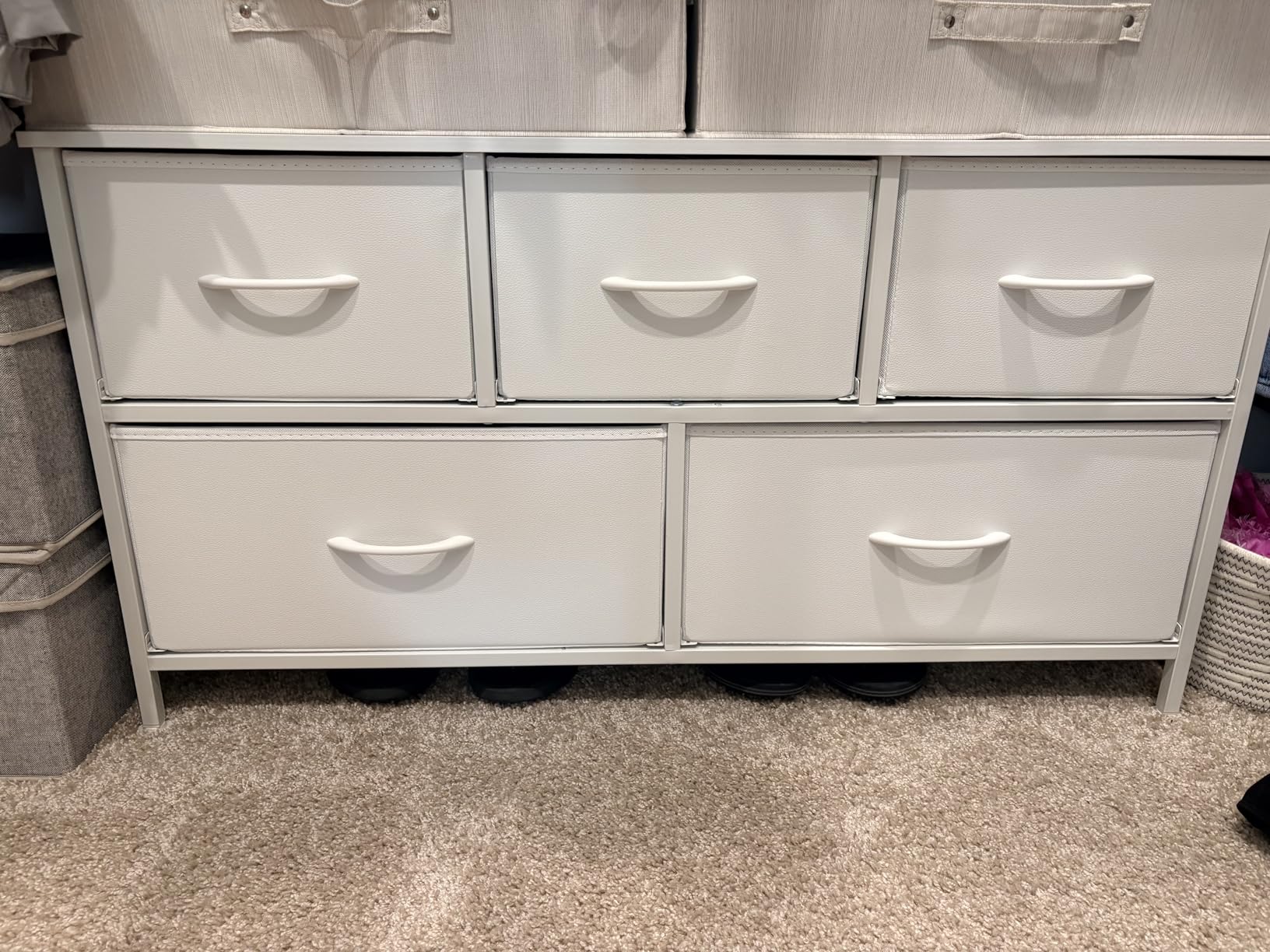 SONGMICS Dresser for Bedroom, Chest of Drawers, Steel, MDF, 8 Non-Woven Fabric Drawers, Storage Organizer Unit, Closet, Entryway, Ink Black and Ebony Black ULGS124B01S customer photo 2