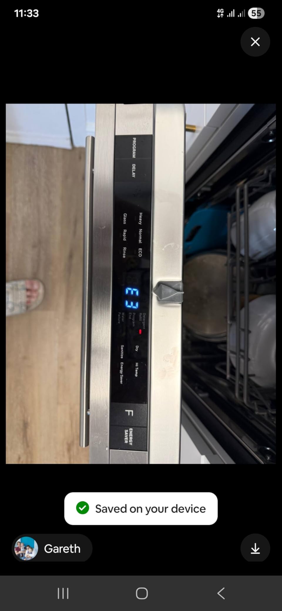 Honeywell 24 Inch Dishwasher with 12 Place Settings, 7 Washing Cycles, Stainless Steel and Plastic Tub, UL/Energy Star - Stainless Steel customer photo 2