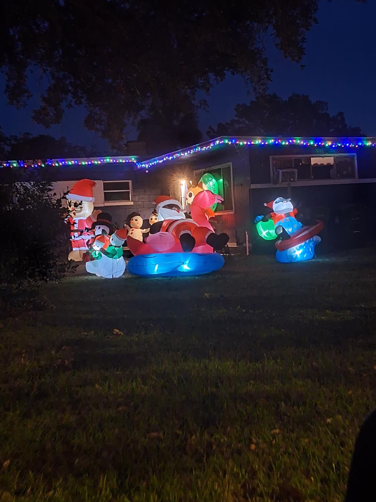 6.5FT Christmas Inflatables Outdoor Decoration - Inflatable Christmas Blow Up Featuring Santa on Flamingo Pool Float with LED Lights customer photo 1