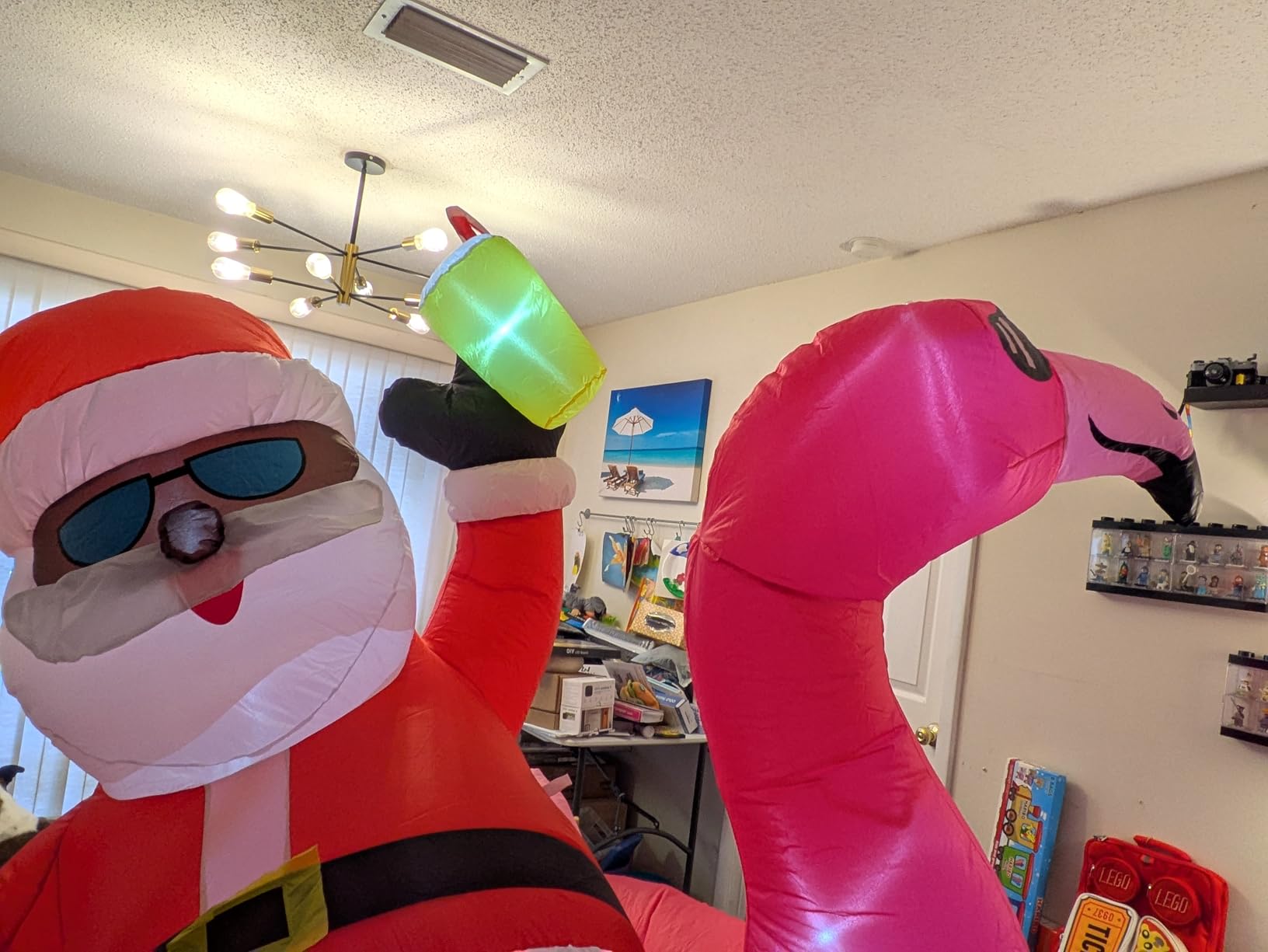 6.5FT Christmas Inflatables Outdoor Decoration - Inflatable Christmas Blow Up Featuring Santa on Flamingo Pool Float with LED Lights customer photo 2
