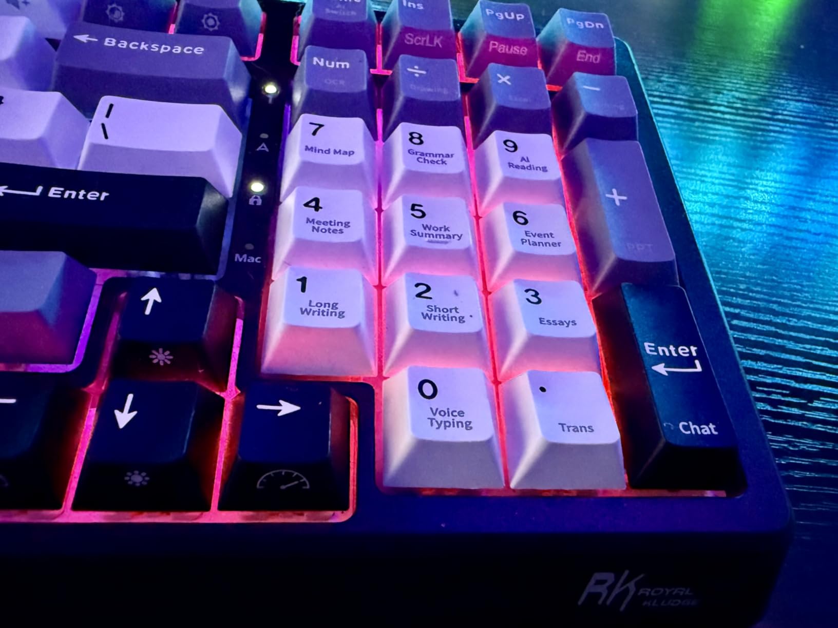 RK ROYAL KLUDGE F99 AI Smart Wired Mechanical Keyboard with Real-Time Voice Input & Translation, Hot-Swappable Linear Switches, RGB Backlit, Dual USB Ports & AI Software Support for Office Work customer photo 2