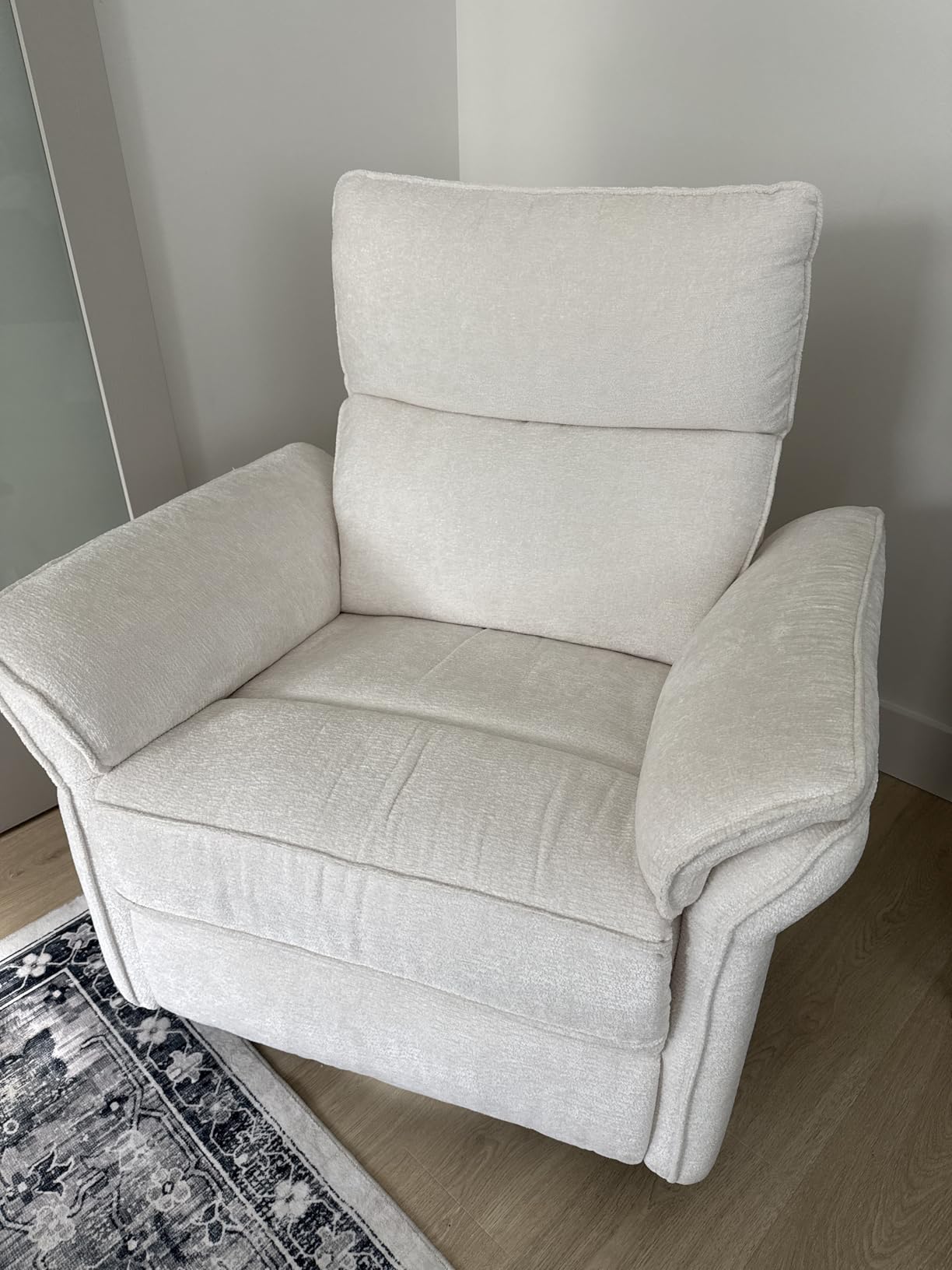 Oversized Power Recliner Chair Swivel Glider with Massage and Heat, Rocker Nursery Recliner for Adults with Adjustable Headrest, 26