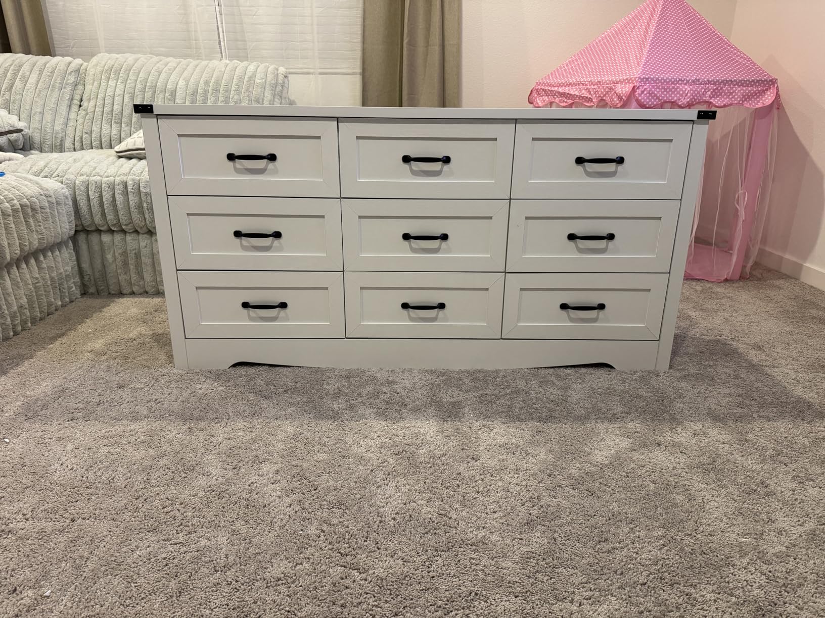 BORNOON 9-Drawer Dresser for Bedroom, Modern Wooden Chest of Drawers with Metal Handles, Anti-Tipping Design, Sturdy and Stable Storage Organizer for Living Room, Entryway, Home Office customer photo 1