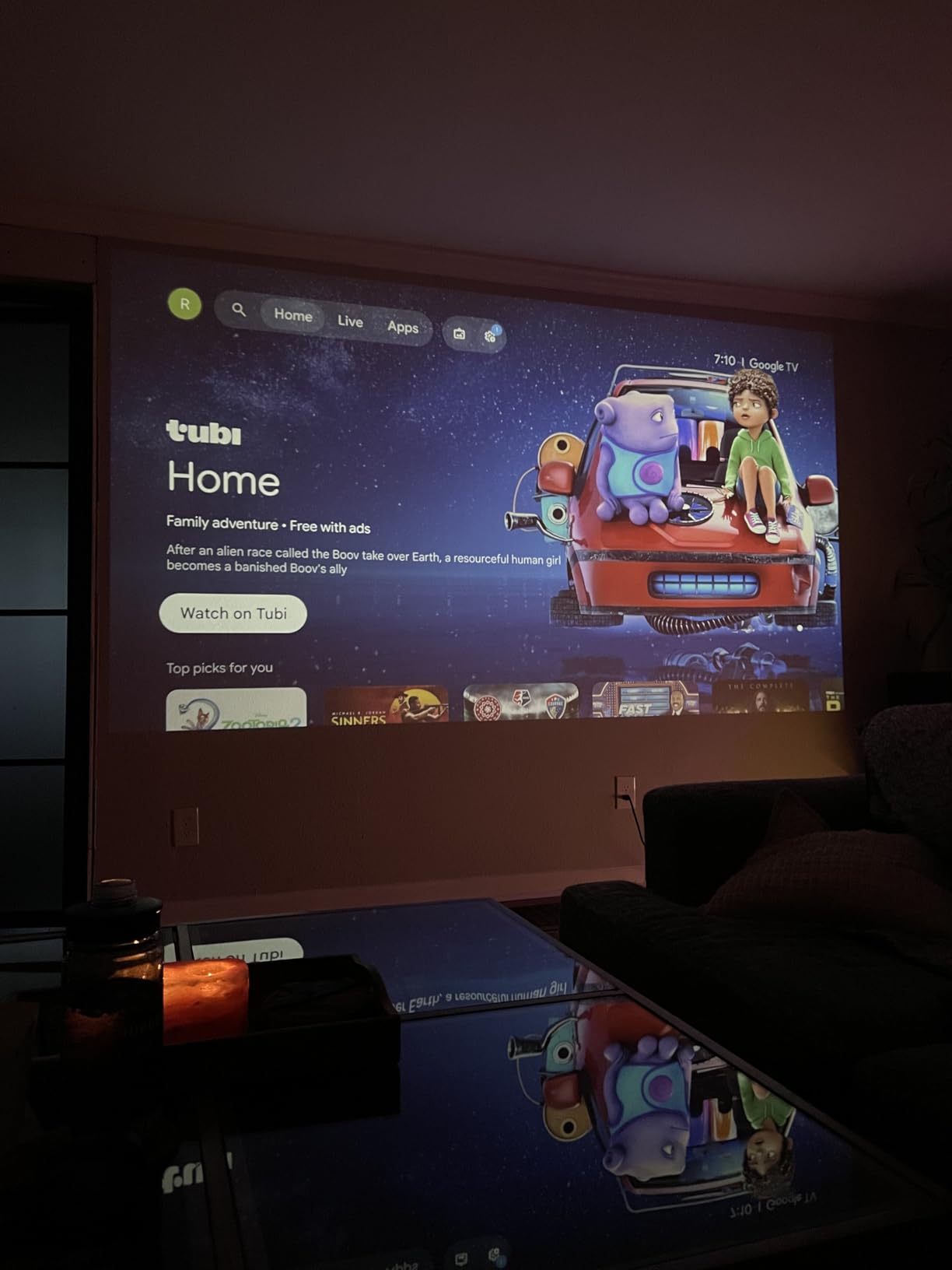 VOPLLS Official Licensed Google TV 4K Smart Projector with WiFi and Bluetooth, Outdoor Projectors with Dolby/Auto Focus, Portable Movie Phone Wireless Gaming Wifi Proyector for Bedroom/Home/Ceiling customer photo 1