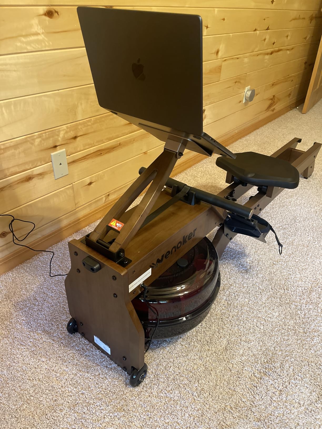 WENOKER Wooden Foldable Rower Machine with Dedicated Monitor & Bluetooth APP, Large Water Tank & Comfortable Seat for Immersive Water Rower, 350LBS Weight Capacity customer photo 2