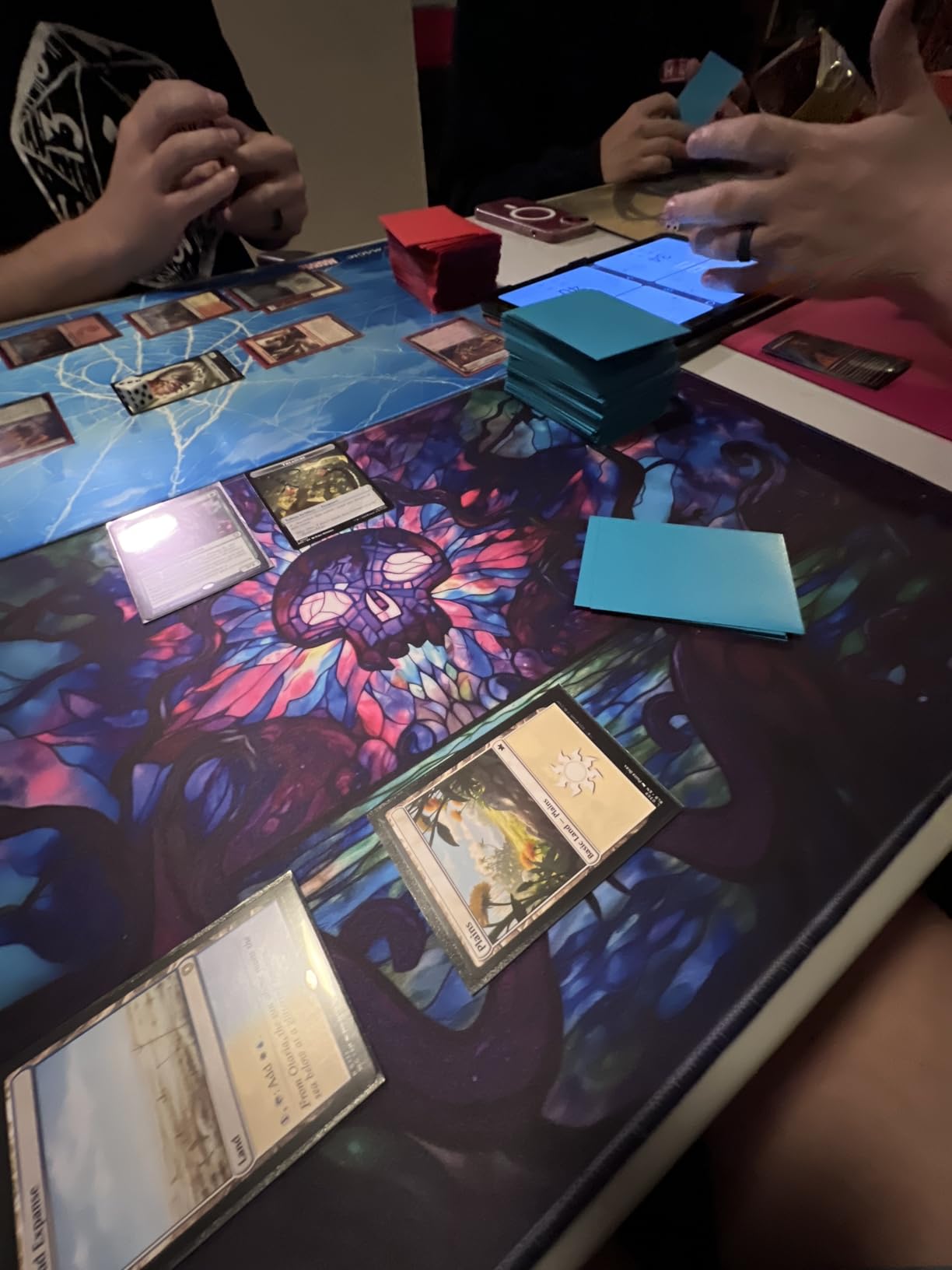 Katomula MTG Playmat, TCG Card Game Playmat, Stitched Edge, Non-Slip Rubber Bottom - 24 x 14 inch - Mountain customer photo 1