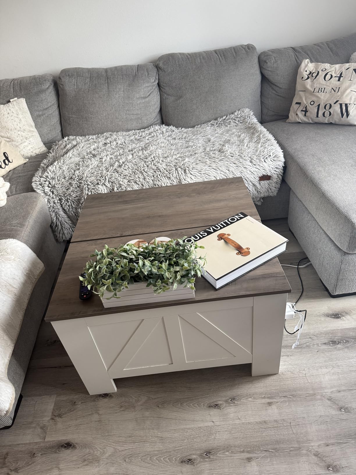 YITAHOME 4-in-1 Lift Top Coffee Table with RGB Light & Dual Tops, Multi-Function Table with Power Outlets, Storage, Converts to Dining Table Computer Desk Gaming Hub, Living Room, Home Office, Brown customer photo 2