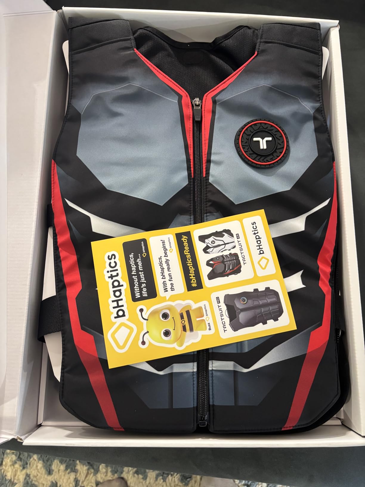 bHaptics Starter Bundle Onyx- TactSuit Air Onyx, TactSuit Sleeve Bundle for the Complete immersive VR, PC, Flatscreen, Sim Racing Experience. customer photo 2