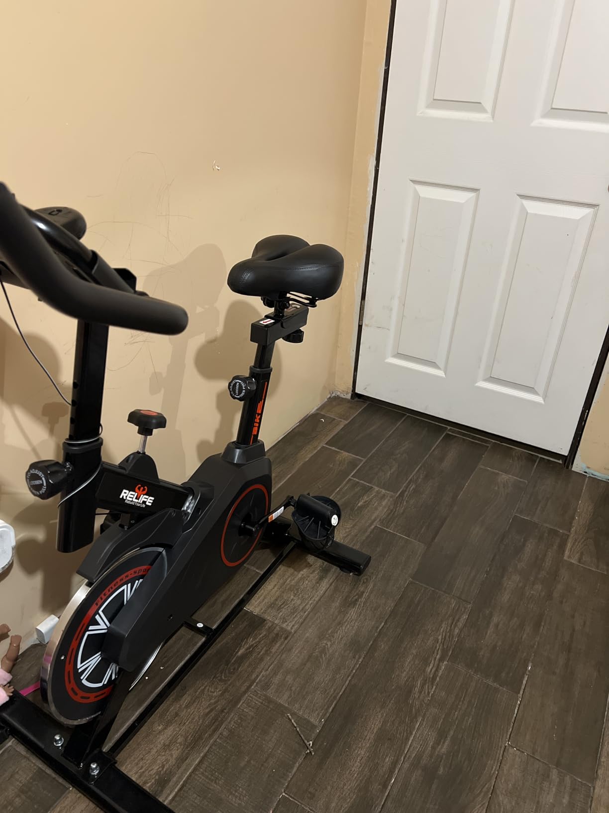RELIFE REBUILD YOUR LIFE Exercise Bike Stationary for Home Indoor,Cycling Bike with Silent Belt Drive for Home Cardio,Brake Pad Resistance with Adjustable & Comfort Seat/PAD Holder/LCD Monitor customer photo 2