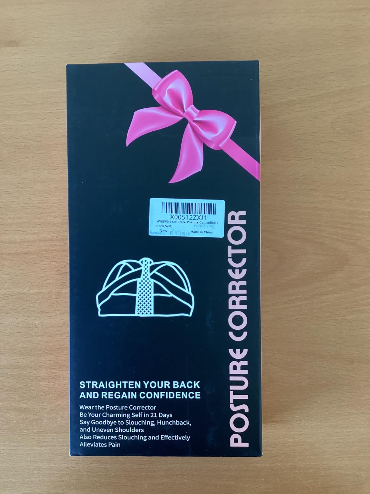 WNIEYO Back Brace Posture Corrector for Women Shoulder Straightener for Upper and Lower Back Pain Improving Postura Support Belt for Scoliosis (Pink,S/M) customer photo 1