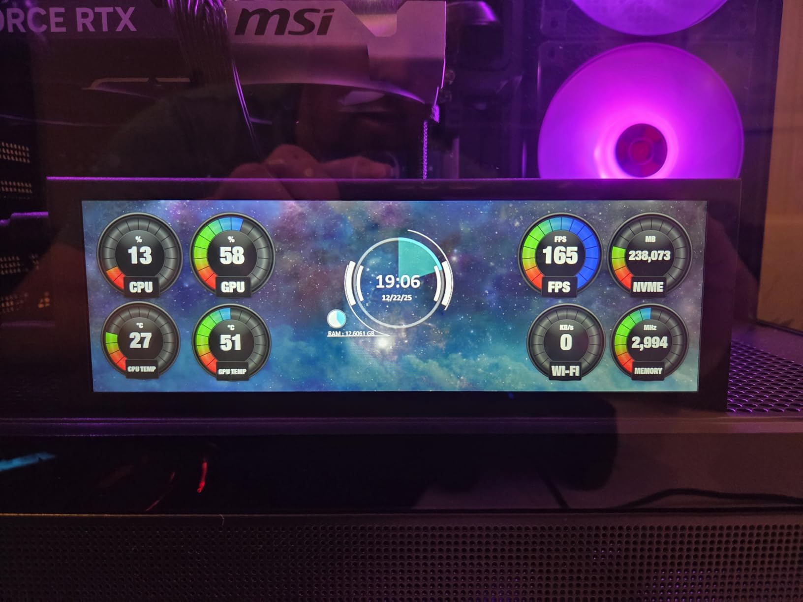 VSDISPLAY 8.8 Inch 1920x480 IPS LCD Monitor as Secondary Display/DIY Computer PC Case GPU CPU RAM Temperature Data Monitoring Sensor Panel,Black customer photo 1