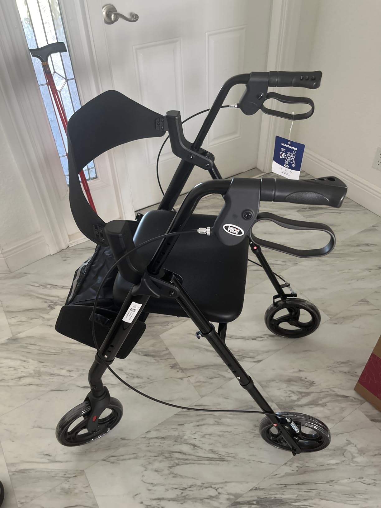 VOCIC Walkers for Seniors, Z21 Rollator Walker with Seat Supports 350lb, 8