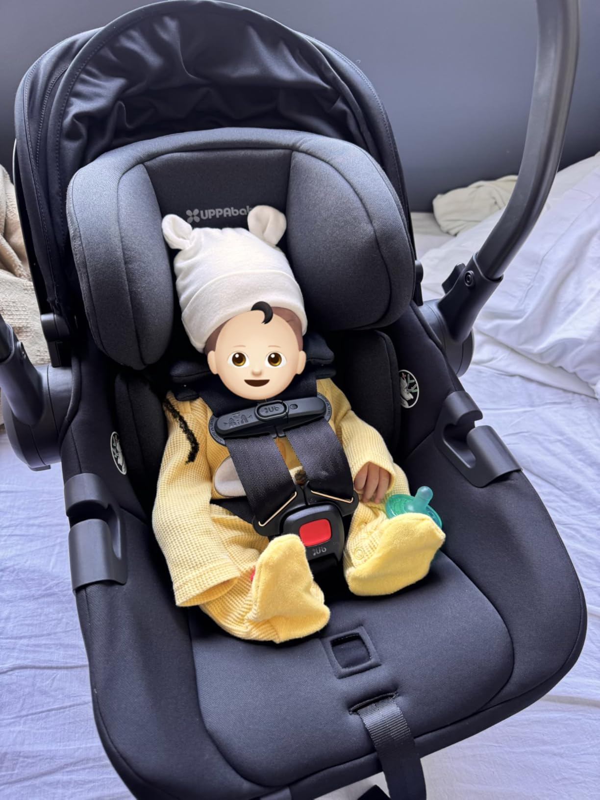 UPPAbaby Aria V2 Lightweight Infant Car Seat - Load Leg + Anti-Rebound Panel - Infant Insert + All-Weather FootCover Included - Direct Stroller Attachment customer photo 1