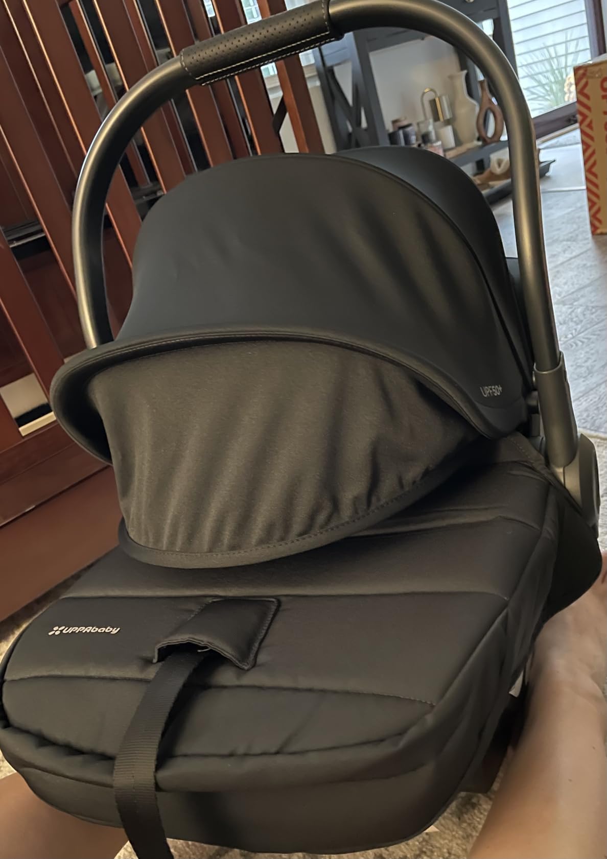UPPAbaby Aria V2 Lightweight Infant Car Seat - Load Leg + Anti-Rebound Panel - Infant Insert + All-Weather FootCover Included - Direct Stroller Attachment customer photo 2